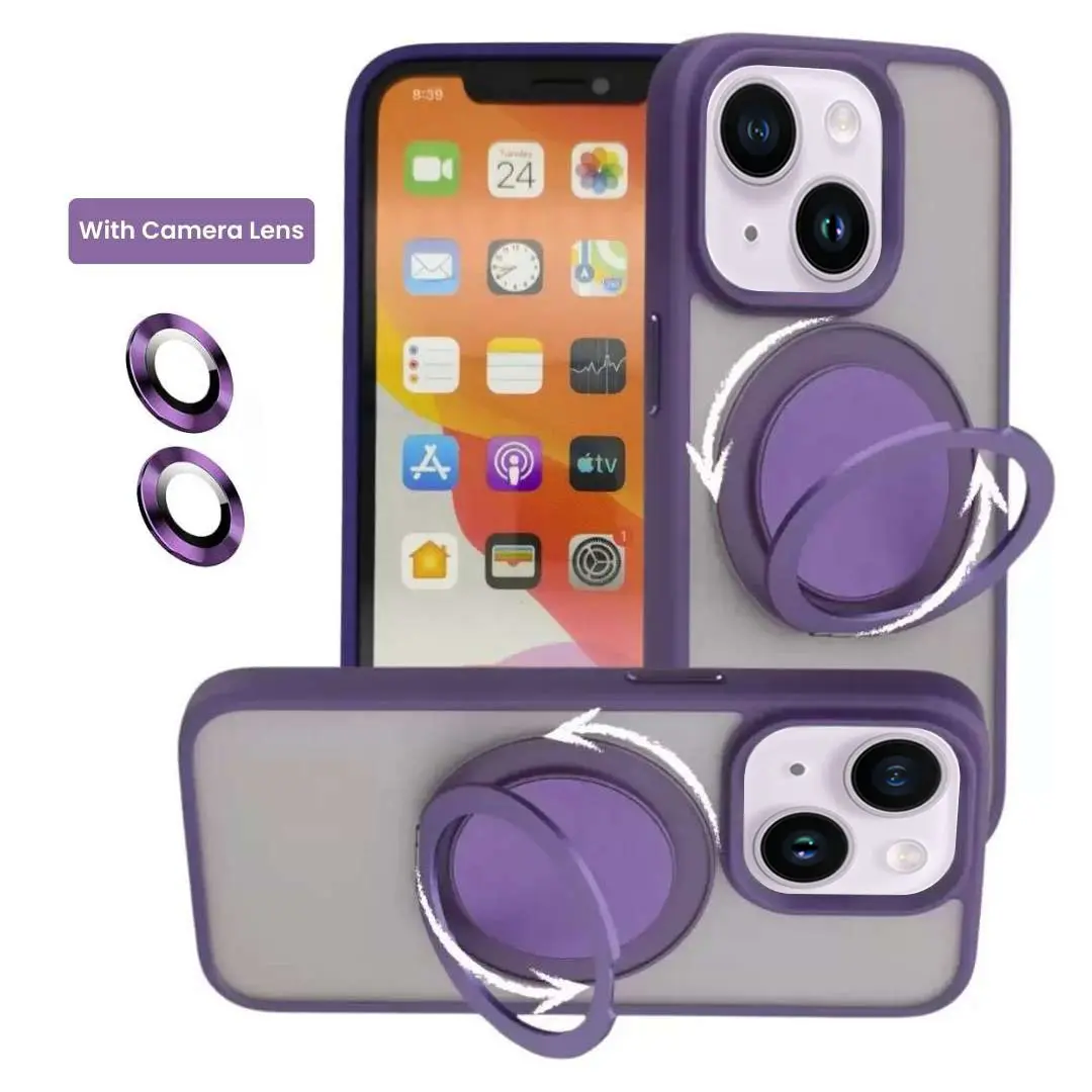 iPhone 14 MagSafe Cam Smoke Rotating Kickstand Dark Purple